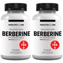 Laboratoires de recherche 2 Fer 1 Ad - 1500mg Classe clinique Berberine Formule d'absorption élevée et support BerberQuilTM. 180 Capsules totales. 500mg Chaque Capsule