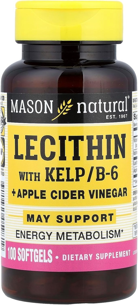 Lécithine naturelle MASON avec KELP, B 6 Plus vinaigre de cidre