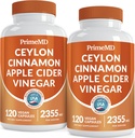 5-en-1 Ceylan Capsules de cannelle 2355mg - Capsules de vinaigre de cidre de pomme avec curcuma, Panax Ginseng et Bioperine (120 Nombre, boîte de 2)