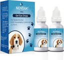 NOVEHA Pet Gel Eye Drops with 0,3% Viscoadaptive Hyaluronan. Solution pour les yeux secs sévères - Hydratation longue durée, réduit la nuisance, gonflement et sécheresse - Lube pour les yeux pour chiens et chats (2x10mL)
