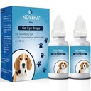 NOVEHA Pet Gel Eye Drops with 0,3% Viscoadaptive Hyaluronan. Solution pour les yeux secs sévères - Hydratation longue durée, réduit la nuisance, gonflement et sécheresse - Lube pour les yeux pour chiens et chats (2x10mL)