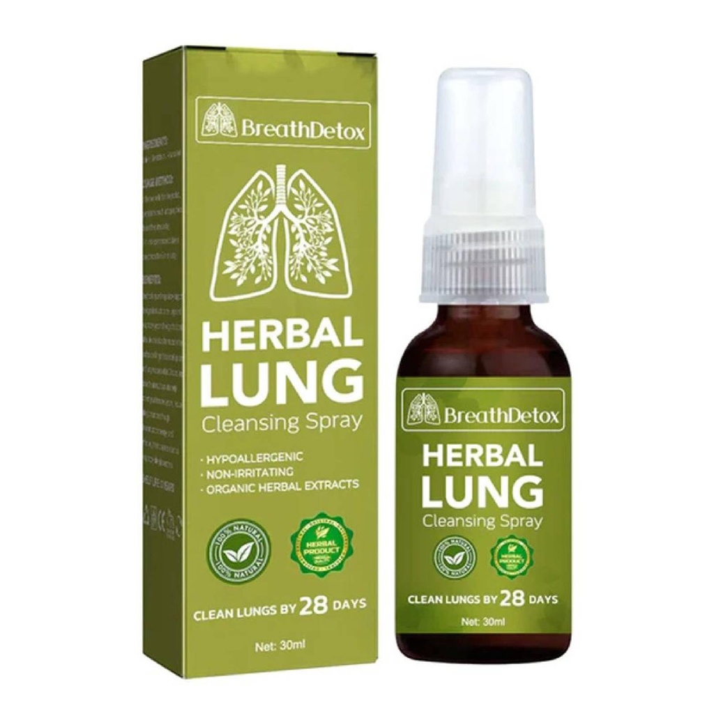 Herbal Lung Cleansing Spray, Respinature Herbal Lung Cleanse Mist, Natural Herbal Lung Essence, Spray Cleansing Lung, Powerful Lung Support, Clears Lungs of Waste and Mucus, Promotes Lung Health