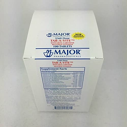 Principaux médicaments Tab-A-Vite avec bêta-carotène vitamines multiples 100 comprimés (3 pack)