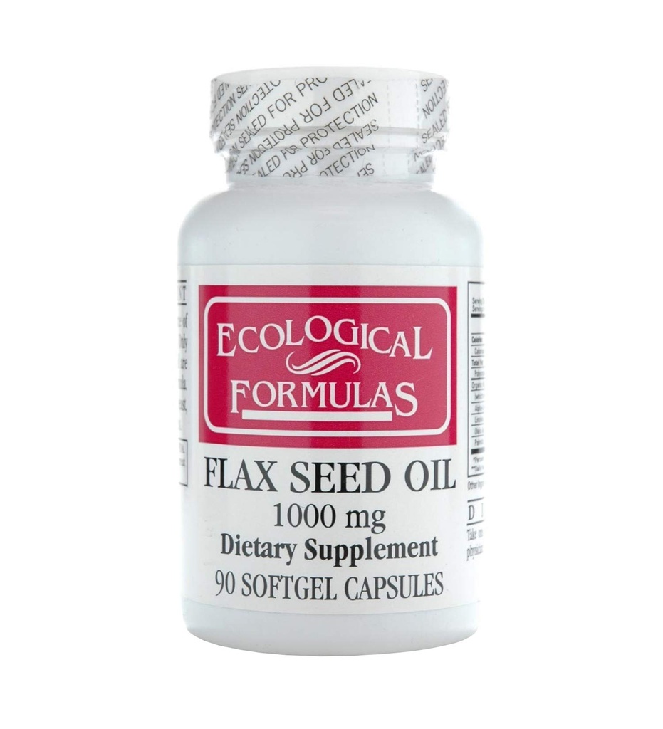 Formules écologiques Huile de lin biologique 1000 Mg, blanc, 90 Nombre