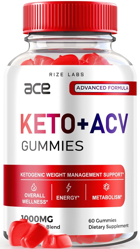 Ace Keto ACV Gummies, Advanced Weight Loss 1000mg, Apple Cider Vinegar Supplement (60 Gummies)
