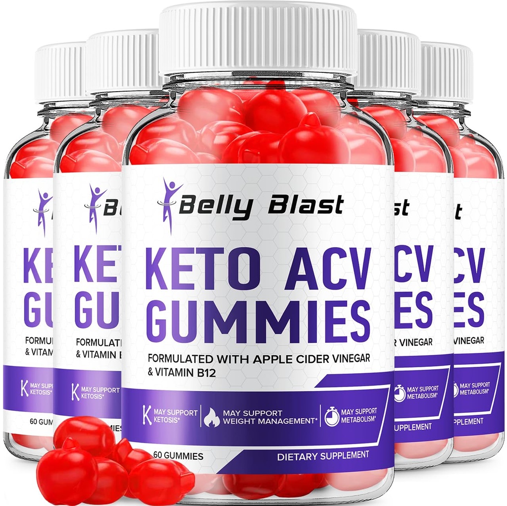 (5 Pack) Belly Blast Keto ACV Gummies - Advanced Formula Belly Blast Keto Plus ACV Gummies Apple Cider Vinegar, Weight Management, BellyBlast ACV Dietary Supplement Reviews Men Women (300 Gummies)