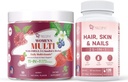 Femmes Multivitamine Gommies & Cheveux, Skin & Nails Supplément Bundle, Soutien Cerveau & Coeur, Gut & Digestion, Croissance des cheveux, Santé de la peau, Force des ongles