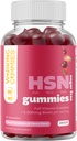 Gommies HSN - Peau et ongles Gommies - Sans sucre Gommies Biotine 5000mcg avec complexe vitaminique complet pour la croissance des cheveux, peau saine, force des ongles - 60 Ct Fraise et saveur de cerise