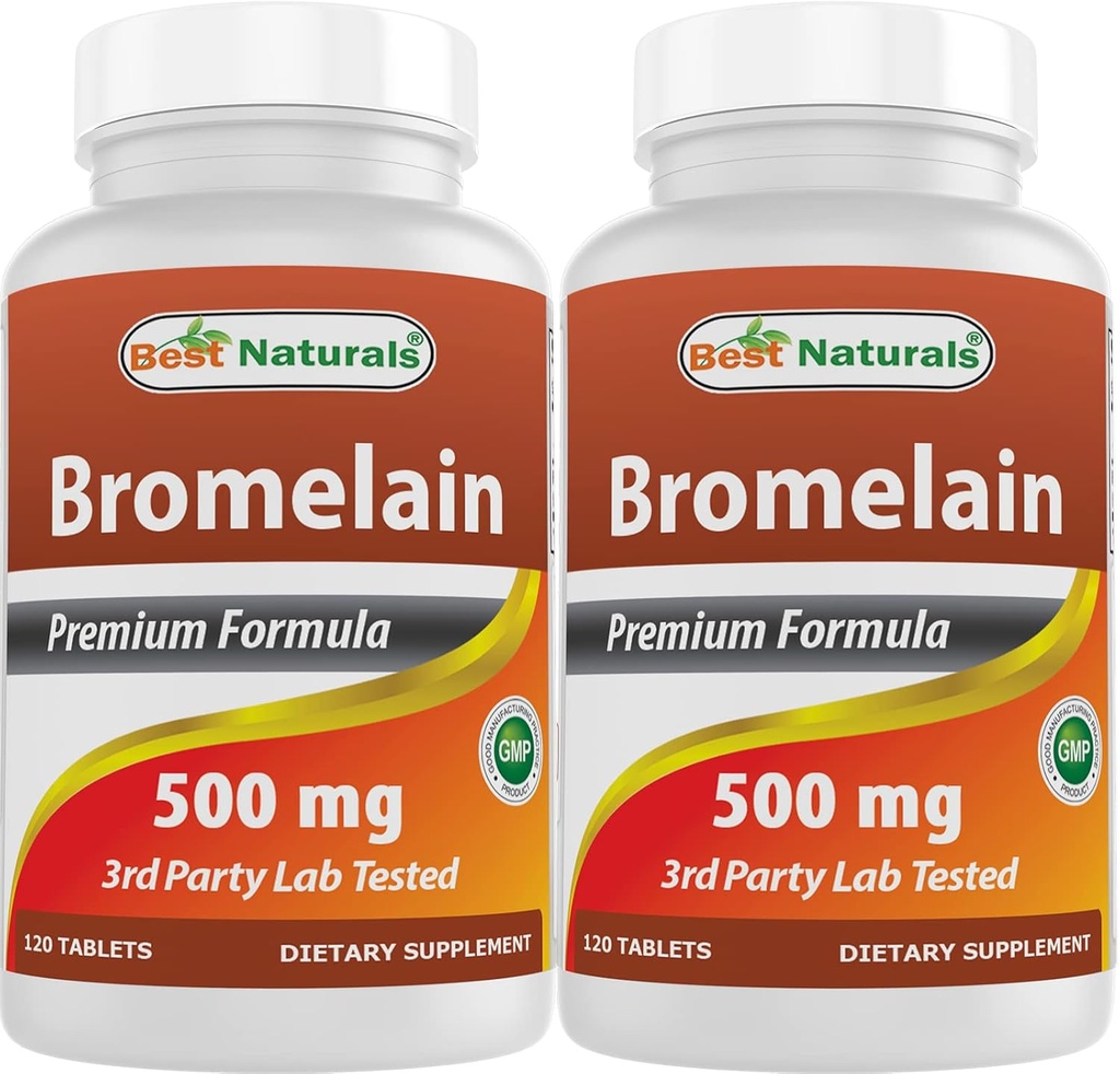 Meilleurs naturels Bromelain 500mg 120 comprimés (120 Nombre (paquet de 2))