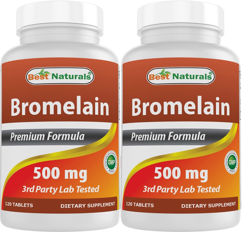 Meilleurs naturels Bromelain 500mg 120 comprimés (120 Nombre (paquet de 2))