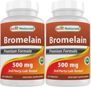 Meilleurs naturels Bromelain 500mg 120 comprimés (120 Nombre (paquet de 2))