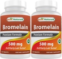 Meilleurs naturels Bromelain 500mg 120 comprimés (120 Nombre (paquet de 2))