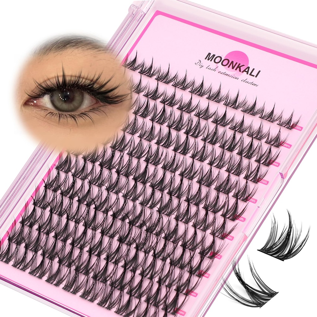 MOONKALI Natural Lash Clusters Wispy Eyelash Clusters Manga Cluster Eyelash Extensions 10-16MM CC Curly Fairy Lashes Cluster Eyelashes Individual Lashes DIY Eyelash Extensions 120PCS Lash Exrension