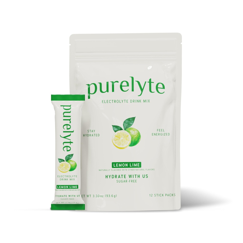 Electrolyte Drink Mix – Sugar-Free Hydration Powder Packets – Clean Electrolytes with Trace Minerals – Keto, Vegan, Gluten-Free – No Artificial Sweeteners – 12 Sticks – Lemon Lime