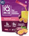 IQMIX Hydration Electrolyte Powder – 4-in-1 Formula for Hydration, Mental Clarity, Mood and Recovery – Sugar-Free Drink Mix, Keto, Magnesium L-Threonate, Lion’s Mane – 40 Count Passion Fruit