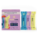 Belle HydroBelle Electrolyte Powder Drink Mix, Variety Pack, Sugar Free Hydration Packets Made with Coconut Water and Electrolytes, Vegan, Keto, and Dairy Free, Travel Friendly, 12 Count