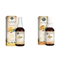 Jardin de la vie Vitamine végétalienne biologique D3 1000 UI Spray liquide avec vitamine C et omégas, immunitaire et soins de la peau