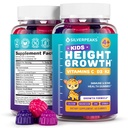 Gommies de croissance en hauteur pour les enfants - Vitamines de croissance pour les adolescents, augmentation de la taille Multivitamine pour les garçons et les filles avec vitamine Calcium D C K2 Magnésium Zinc, supplément naturel de croissance en hauteur, 60 PCS