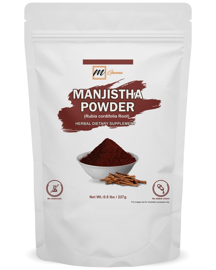 Natural Manjistha/Rubia Cordifolia/Madder Root Powder for Smooth Hair, Skin & Health Care 227 GMS / 0.5 LBS