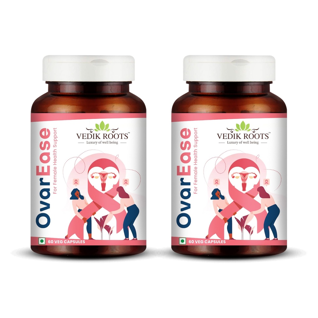 OvarEase | Herbal Supplement for Women's Wellness | Supports Reproductive Health | 120 Veg Capsules |
