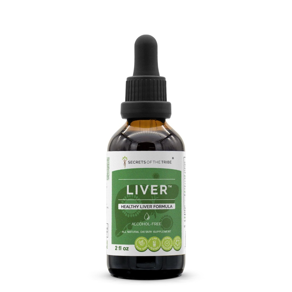 Secrets of the Tribe - Liver, Healthy Liver Formula, Herbal Supplement Blend Drops Alcohol-Free Liquid Extract (2 fl oz)