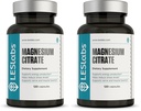 LES Labs Magnesium Citrate – Stress Relief, Restful Sleep, Heart Health, Metabolism, Nerve & Muscle Function – Non-GMO Supplement – 120 Capsules (Pack of 2)
