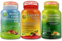 Immune & Body Whole Wellness Bundle – Quercetin avec Bromelain + Multivitamine d'aliments entiers avec Fer + Glutathion Liposomal 500mg – Antioxydant, Respirant & Immune Support – Vegan, Non-OGM