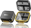 Cas de pilules de voyage, petite boîte à pilules pour la purse, récipient de pilule quotidienne portable Acedada, étanche compact 7 compartiments Organisateur de pilules, porte-médicaments élégant pour les vitamines Huiles de poisson, noir