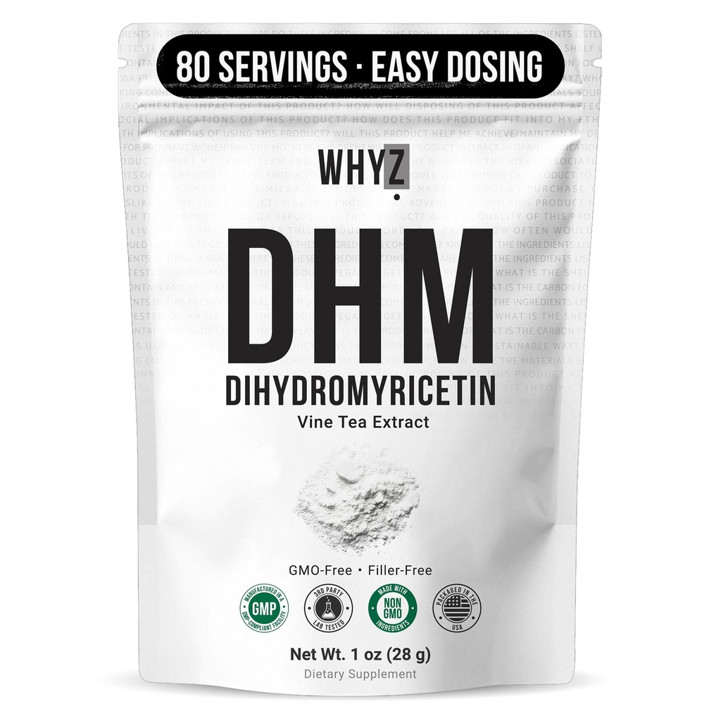 Dihydromyricetin Powder, 28g, 100% Pure DHM Supplements Liver Support, Hydration & Body Replenishment Premium Quality DHM Supplement for Wellness, 80 Servings