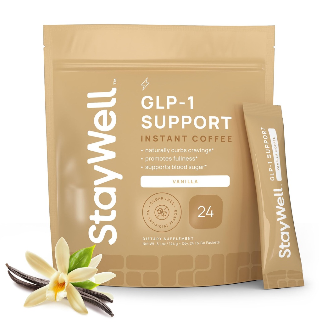 Slim Coffee GLP-1 Supplement | GLP 1 Booster to Control Appetite and Cravings | Great Tasting Metabolic Support - Coffee Bean Extract, Green Tea, Yerba Mate (Vanilla)