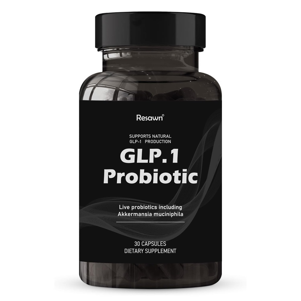 GLP-1 Probiotic 30 Capsules - 500M AFU Multi-Strain Probiotic + Prebiotic, Naturally Support GLP-1 Production & Curb Appetite, Delayed Release, Third-Party Tested, for Men & Women (1-Pack)