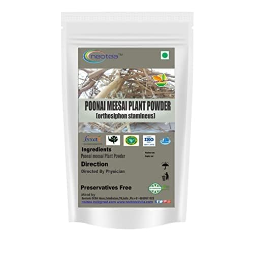 neotea Poonai Meesai Powder (Orthosiphon aristatus) Pure Herbal Leaf Powder – Finely Ground Botanical for Traditional Preparations (500 GM(17.63 OZ))