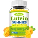 Suppléments de lutéine et de zéaxanthine Gommies avec extrait d'astaxanthine et de bilberry - Vitamines oculaires avec Oméga-3, Vitamines A, C, E, D3 et Zinc pour la vision santé - sans sucre, saveur de mangue, 60 Compte