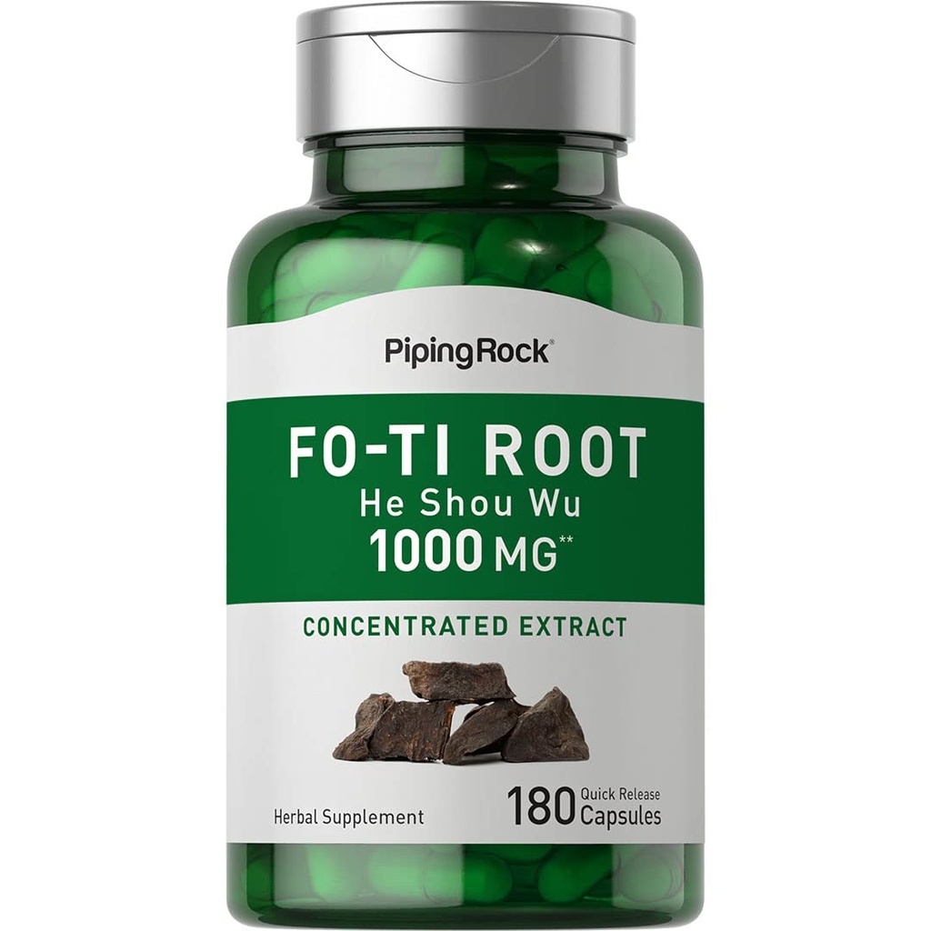 Piping Rock Fo-Ti Root Extract | 180 Capsules | He Shou Wu | Concentrated Herbal Supplement | Non-GMO, Gluten Free
