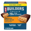 CLIF BUILDERS Barres protéinées - Chocolate Butter Flavor - 20g Protéines végétales - Sans gluten - Non-OGM - Faible glycémique - Pas d'édulcorants artificiels - Pack de valeur, 2,4 oz (12 Nombre)