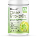 Fit & Lean Clear Protein Powder with Whey Isolate Protein and Collagen, Grass Fed, Muscle Recovery, Skin, Joints, GLP-1 Support, 0g Sugar, Citrus Lime, 20 Servings