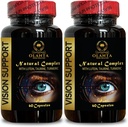 Vision Support Natural Formula - Organic Lutein Supplements - Natural Vision Support with Beta-Carotene & Antioxidants - 2 Bottles 120 Capsules
