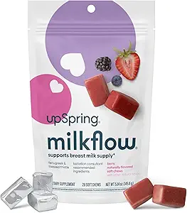 Supplément d'allaitement upspring pour l'allaitement, collations d'allaitement avec fenugrec et chardon béni, soutien essentiel de l'allaitement, approvisionnement en lait maternel - Choco Raspberry (28 comte)