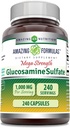 Formules étonnantes Sulfate de glucosamine 1000 mg Capsules Supplément: Non-GMO