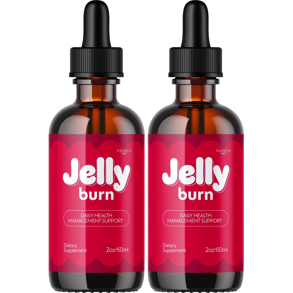 (2 Pack) JellyBurn Drops - Official Jelly Burn Advanced Liquid Supplement Drop Premium Formula - Maximum Strength, All Natural Vitamins Support for Overall Health & Wellness, 2 Bottles for 2 Months