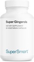 Supersmart - Super Gingerols 400mg par jour (High Potency 20% Gingerol) - Supplément d'extrait de racine de gingembre sans OGM et sans gluten - 60 capsules végétariennes