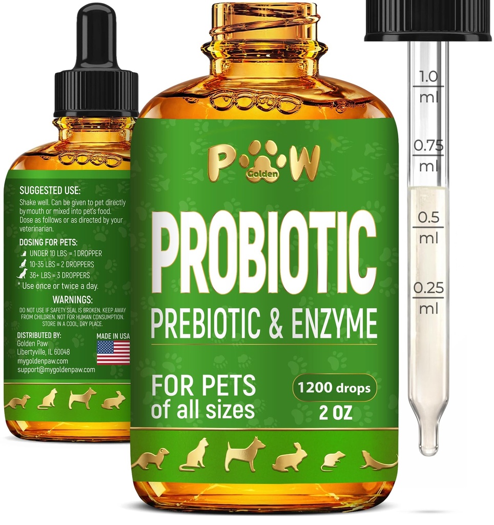Probiotiques liquides pour chiens et chats de tous les âges.Probiotiques pour chiens pour fournir un équilibre de digestion.