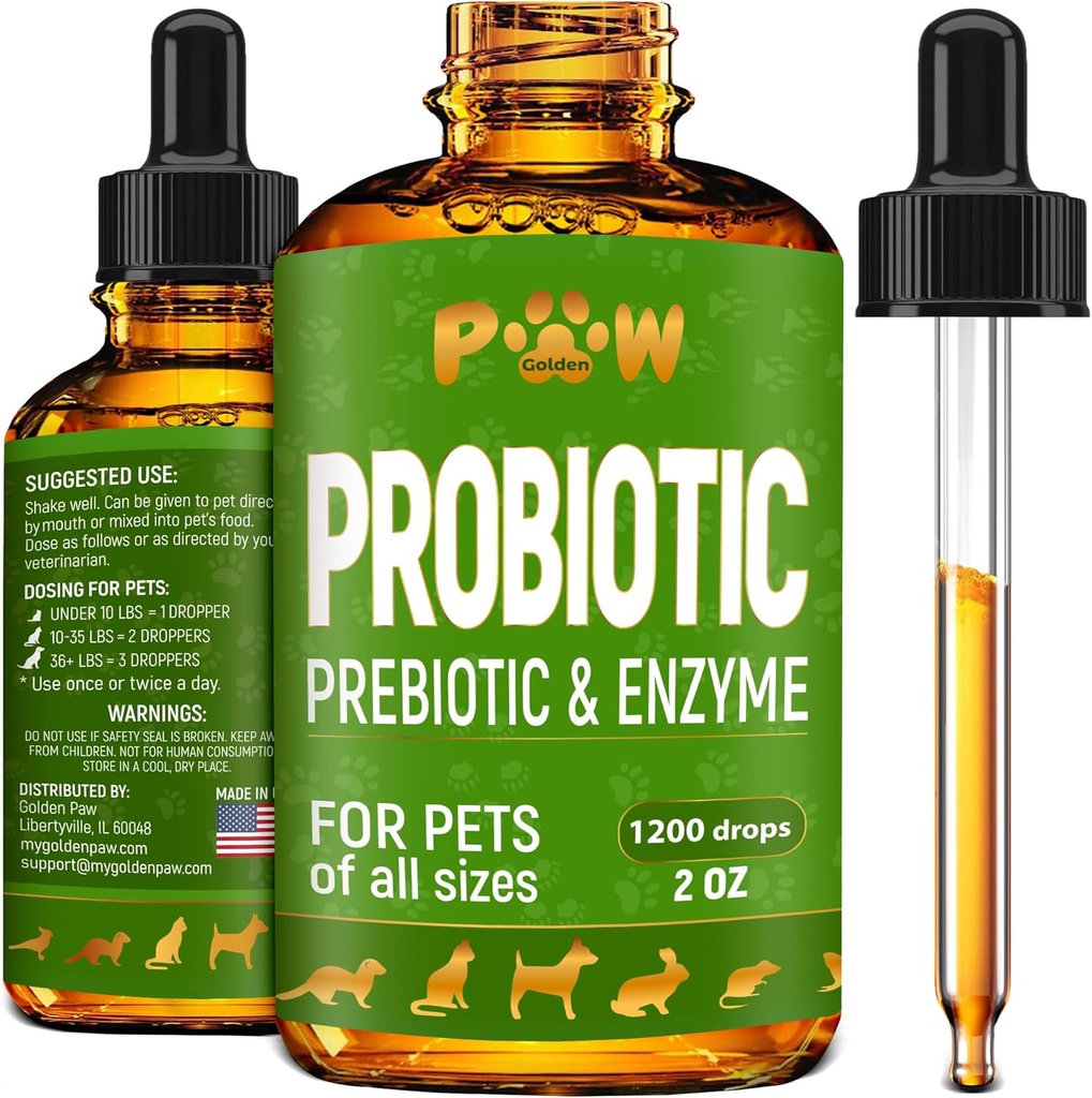 Probiotiques liquides pour chiens et chats de tous les âges.Probiotiques pour chiens pour fournir un équilibre de digestion.