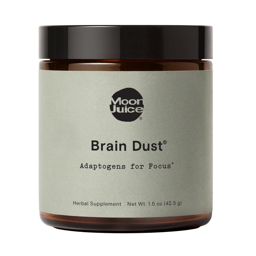 Moon Juice Brain Dust - Adaptogenic Mushroom Supplement for Memory & Focus - Lion’s Mane, Ginkgo Biloba & Ashwagandha - Caffeine-Free, Vegan Brain Supplement - 1.5 oz