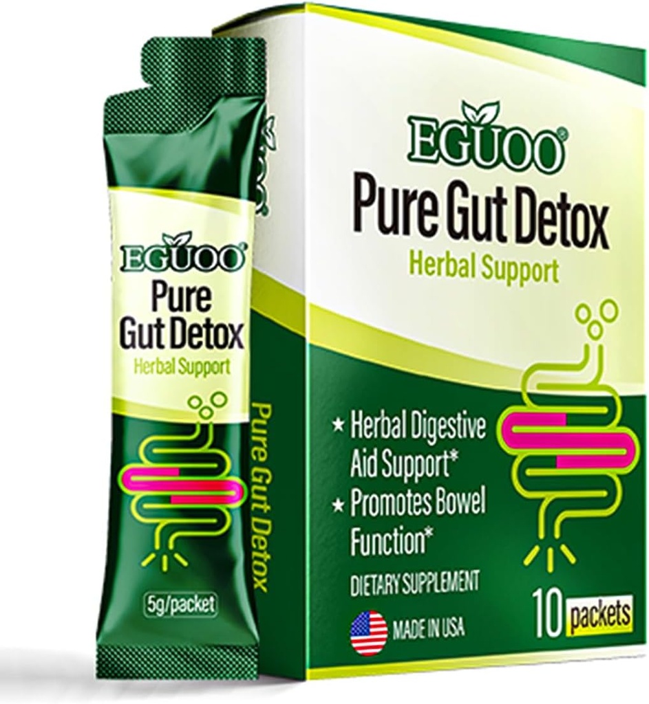 Pure Gut Detox - Colon Cleanse Cleanser Detox Cleanse Gut Cleanse pour les femmes hommes avec Senna, Cascara Sagrada, enzymes digestives, mélange probiotique et prébiotique - Bloating and Constipation Relief