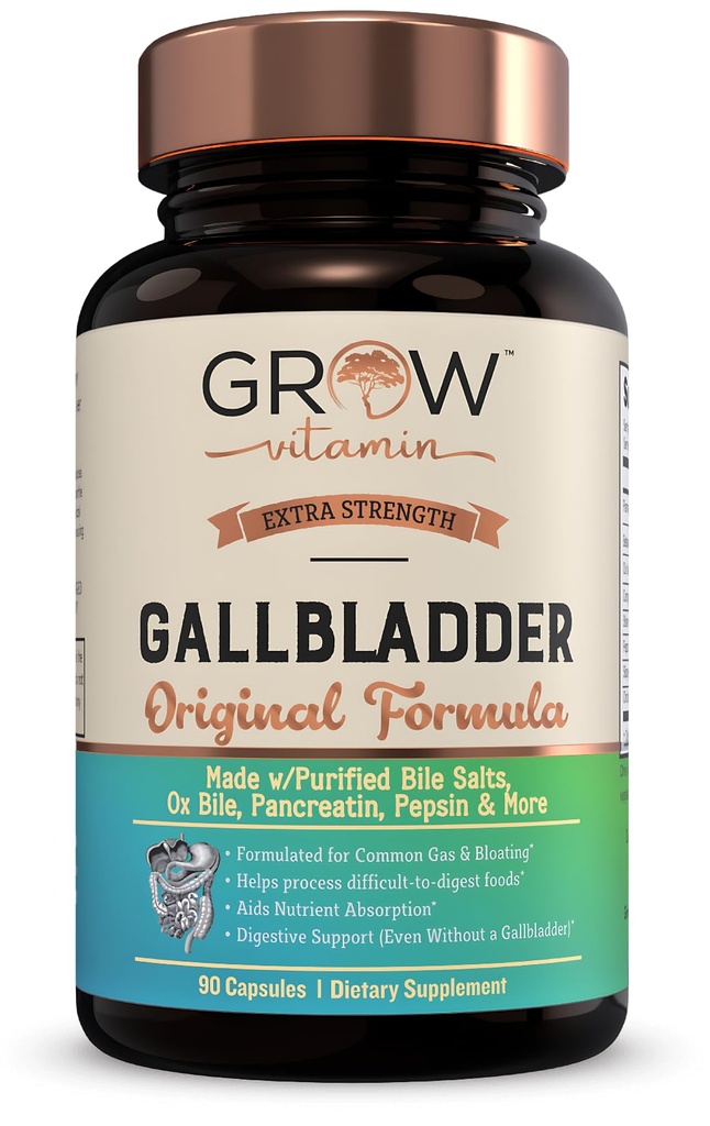 faire pousser la vitamine Formule originale de la vésicule, faite avec les sels de bile et les enzymes digestives de la bile d'oxygène - comprend soigneusement sélectionnés herbes digestives - 90 capsules