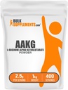 BulkSupplements.com Poudre AAKG - supplément AKG Arginine, supplément à l'oxyde nitrique, sans aromatisants et sans gluten, 2,5g par portion, 1kg (2,2 lbs) (paquet de 1)