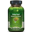 Irwin Naturals Ginkgo Smart - Brain Supplements for Memory and Focus with Ginkgo Biloba, Acetyl-L-Carnitine, DMAE and BioPerine® for Superior Absorption - 60 Liquid Soft-Gels