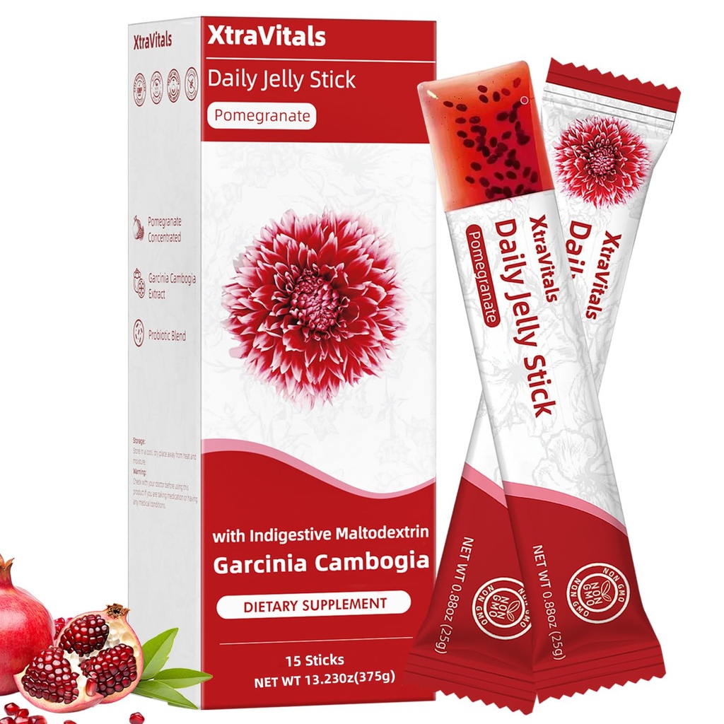 Coleology Cutting Jelly - Collagen Jelly Stick with Chia Seeds Collagen, Hyaluronic Acid, Glowing Skin, Pomegranate Flavored 15 Sticks