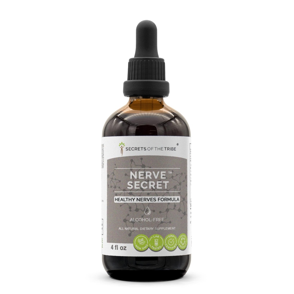 Secrets of the Tribe - Nerve Secret, Herbal Supplement Blend Drops Alcohol-Free Liquid Extract, Healthy Nerves Formula (4 fl oz)